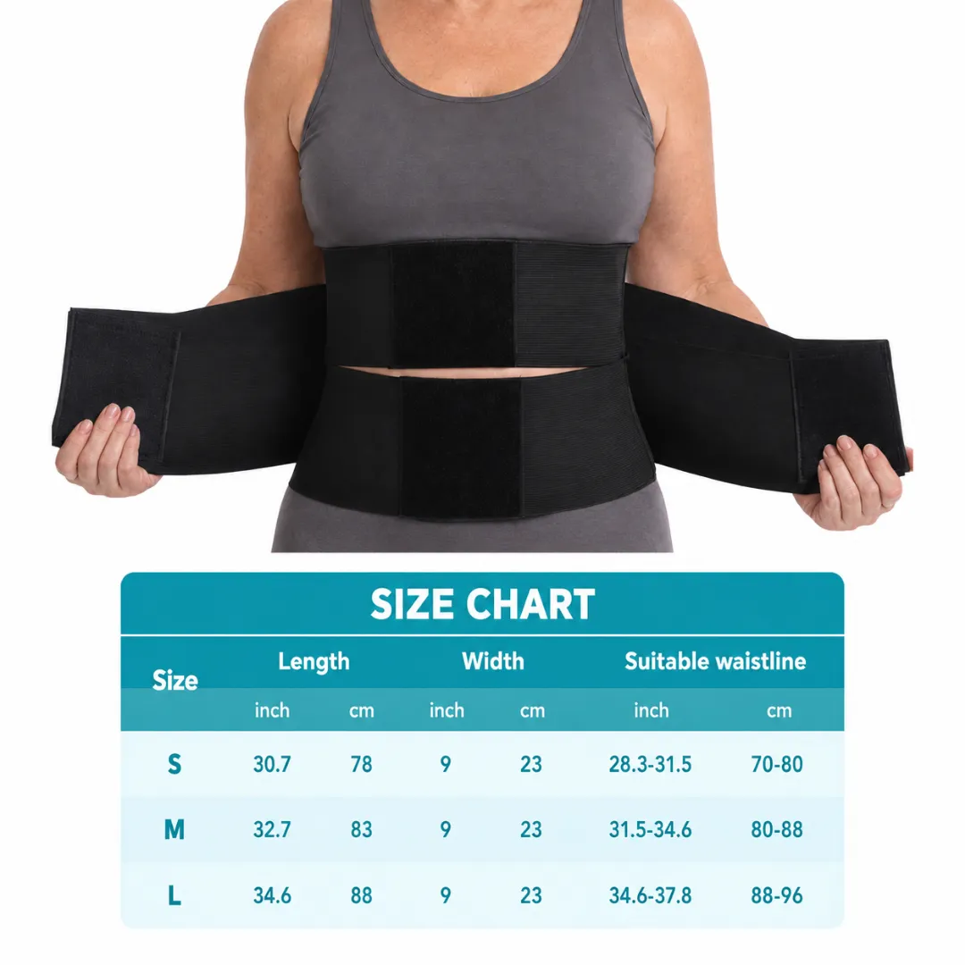 Kizu Spine Support Brace size chart